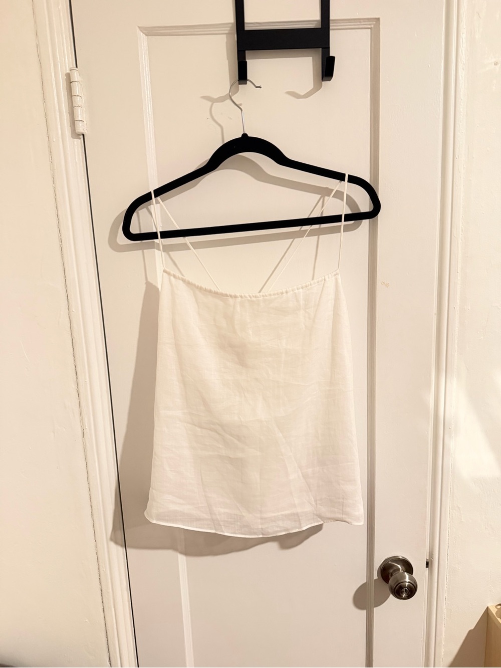 Banana Republic Women's White Spaghetti Strap Linen Cami Top